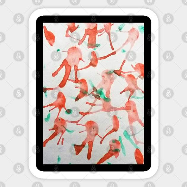 Red green watercolor pattern design Sticker by Artistic_st